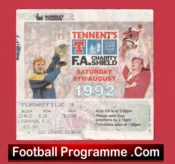Liverpool v Leeds United 1992 – Eric Cantona Charity Shield Match Ticket