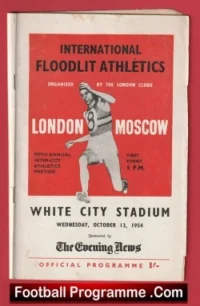 London v Moscow 1954 – Athletics Programme