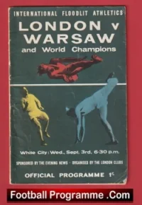 London v Warsaw 1960s ? – Athletics Programme