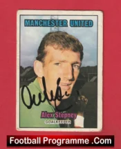 Manchester United Alex Stepney Autograph Signed Football Card Man Utd