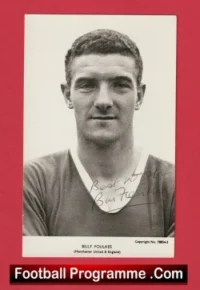 Manchester United Bill Foulkes Signed Autograph Postcard Man Utd