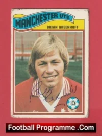 Manchester United Brian Greenhoff Autographed Signed Football Card Man Utd