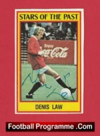 Manchester United Denis Law Autograph Signed Football Card Man Utd