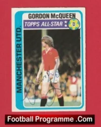 Manchester United Gordon McQueen Autograph Picture Card Man Utd