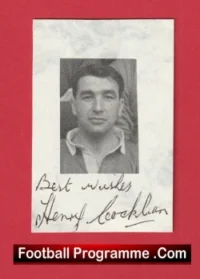 Manchester United Henry Cockburn Autograph Signed Picture 1940s