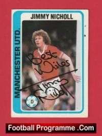 Manchester United Jimmy Nicholl Autographed Signed Football Card