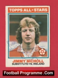 Manchester United Jimmy Nicholl Autographed Signed Football Card