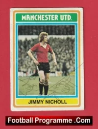 Manchester United Jimmy Nicholl Autographed Signed Football Card