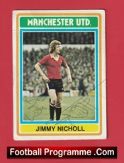 Manchester United Jimmy Nicholl Autographed Signed Football Card