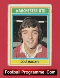 Manchester United Lou Macari Autograph Signed Football Card Man Utd