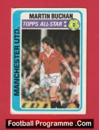 Manchester United Martin Buchan Autographed Signed Football Card Man Utd