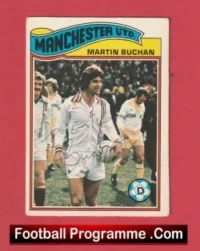 Manchester United Martin Buchan Autographed Signed Football Card Man Utd