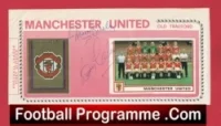 Manchester United Matt Busby + Bobby Charlton Signed Panini 1982