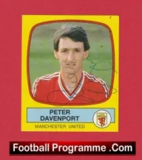 Manchester United Peter Davenport Autograph Signed Football Sticker Man Utd