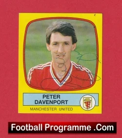 Manchester United Peter Davenport Autograph Signed Football Sticker Man Utd - football programme