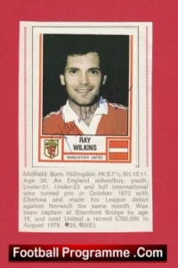 Manchester United Ray Wilkins Autographed Signed Football Sticker