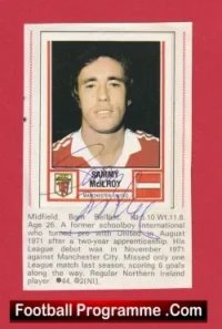 Manchester United Sammy McIlroy Autographed Signed Football Sticker