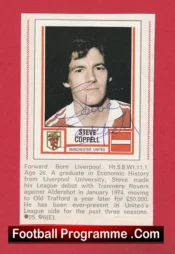 Manchester United Steve Coppell Autographed Signed Football Sticker