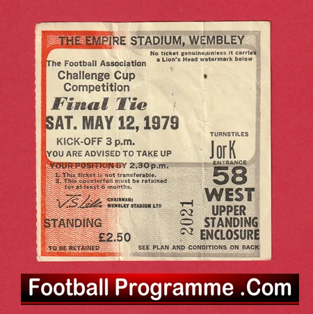Manchester United v Arsenal 1979 - FA Cup Final Match Ticket - Image 2