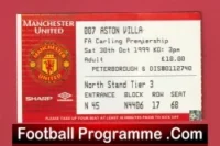 Manchester United v Aston Villa 1999 – Football Ticket