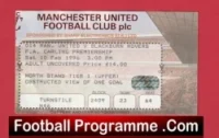 Manchester United v Blackburn Rovers 1996 – Football Ticket