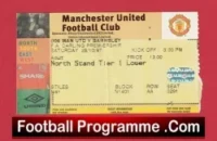 Manchester United v Bolton Wanderers 1998 – Match Ticket