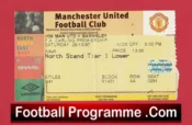 Manchester United v Bolton Wanderers 1998 – Match Ticket