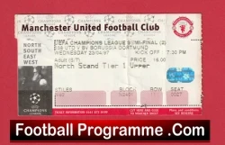 Manchester United v Borussia Dortmund 1997 - Football Ticket Semi Final - football memorabilia