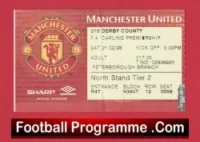 Manchester United v Derby County 1998 – Match Ticket
