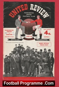 Manchester United v Everton 1957 - Munich Season - football programme