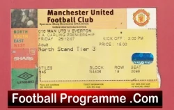 Manchester United v Everton 1997 - Match Ticket - football memorabilia