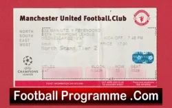 Manchester United v Feyenoord 1997 - Football Ticket - football memorabilia