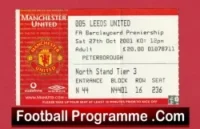 Manchester United v Leeds United 2001 – Football Match Ticket