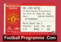Manchester United v Leeds United 2001 – Match Ticket