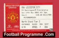 Manchester United v Leicester City 2001 – Match Ticket