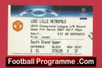 Manchester United v Lille 2007 – Match Ticket