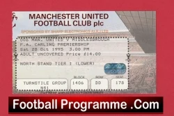 Manchester United v Middlesbrough 1995 - Match Ticket Man Utd - football memorabilia