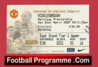 Manchester United v Middlesbrough 2007 – Football Ticket