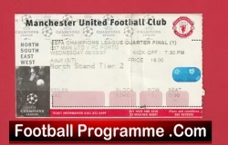 Manchester United v Porto 1997 - Football Ticket Quarter Final - football memorabilia