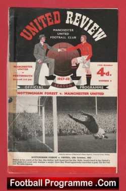 Manchester United v Portsmouth 1957 - Munich Season Man Utd - football programme