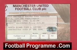 Manchester United v QPR 1995 - Match Ticket - football memorabilia