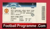 Manchester United v Roma Ticket 2007 – CL Match Ticket