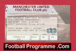 Manchester United v Sheffield Wednesday 1995 - Match Ticket - football memorabilia