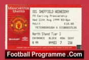 Manchester United v Sheffield Wednesday 1999 – Match Ticket
