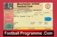 Manchester United v Sheffield Wednesday 1997 – Football Ticket