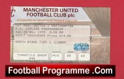 Manchester United v Southampton 1995 - Football Ticket - football memorabilia