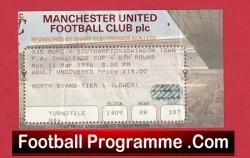 Manchester United v Southampton 1996 - FA Cup Match Ticket - football memorabilia
