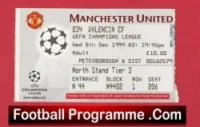 Manchester United v Valencia 1999 – Match Ticket
