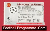 Manchester United v Valencia 1999 – Match Ticket