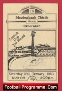 Meadowbank Thistle v Hibernian Hibs 1980 – George Best